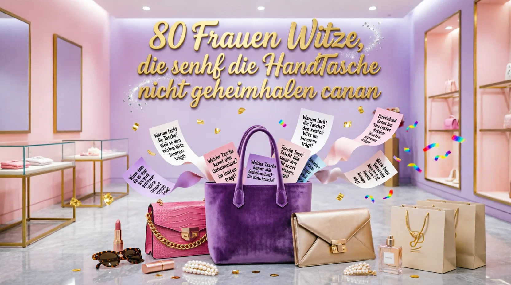 80 Frauen Witze, die selbst die Handtasche nicht geheim halten kann frauen witze